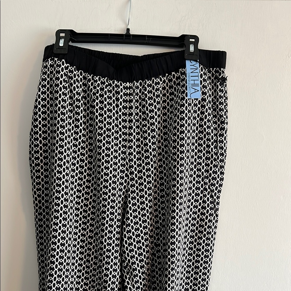 Cynthia Rowley Monochrome Geometric Print Pants